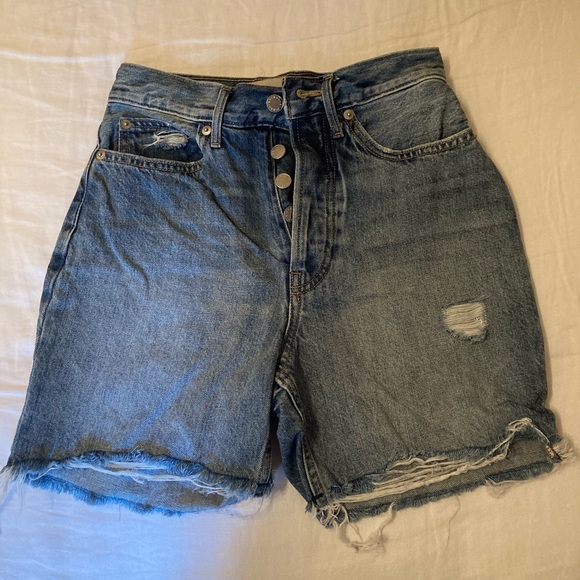 Everlane High Waist Denim Shorts - Blue - Picture 1 of 4